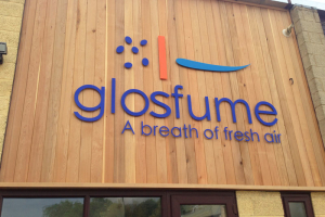 acrylic signage on stand off pegs