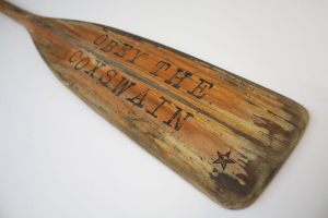 laser engraved wooden oar