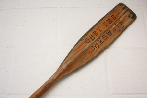 laser engraved wooden oar