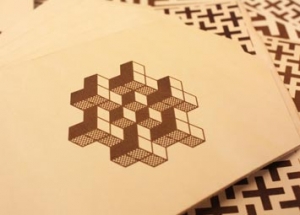 laser engraved leather geometric pattern