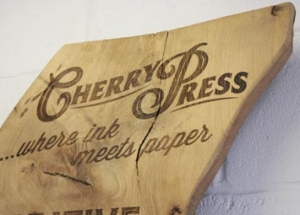 Laser engraved wood sign