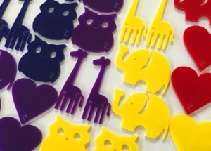 laser cut acrylic badges