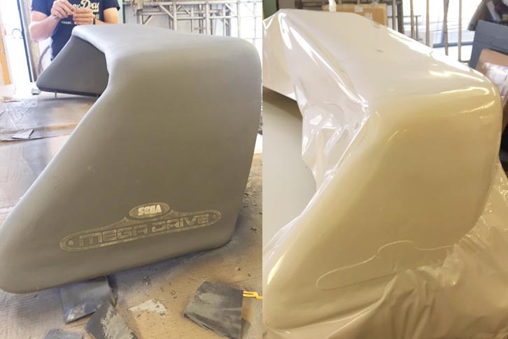 custom foam fibreglass grp carbon fibre spoiler for sega rally car