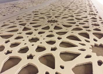 CNC milled routed plywood fretwork