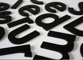 3mm black acrylic letters.