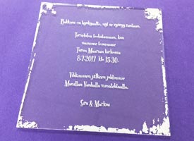 Etched 3mm clear acrylic wedding invitations.