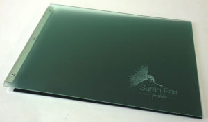 laser engraved acrylic portfolio cover