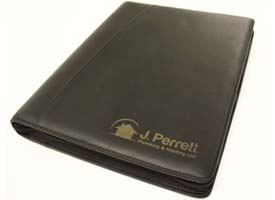 laser-engraved-leather-branding Personal organiser showing leather engraving.