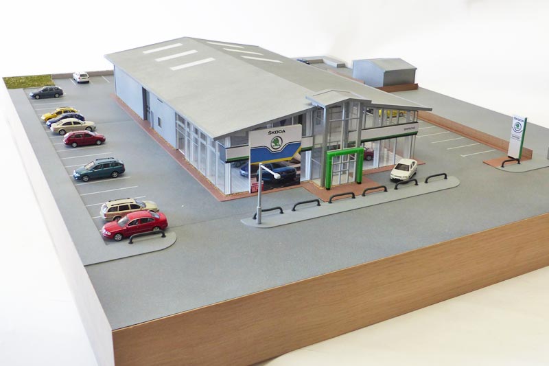 Exhibition models of a Skoda garage for was given as a gift but can also be used as an exhibition model.