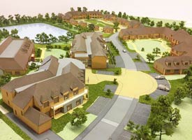 Architectural sales and marketing model Large sales model with topography and landscaping