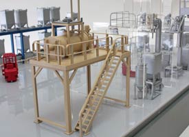 Factory floor exhibition models were made for Matcon, showing movement of product through the factory.