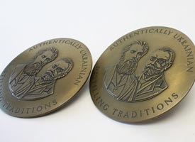 cold cast metal medallions Window display prop making, Large models cast from bronze resin.