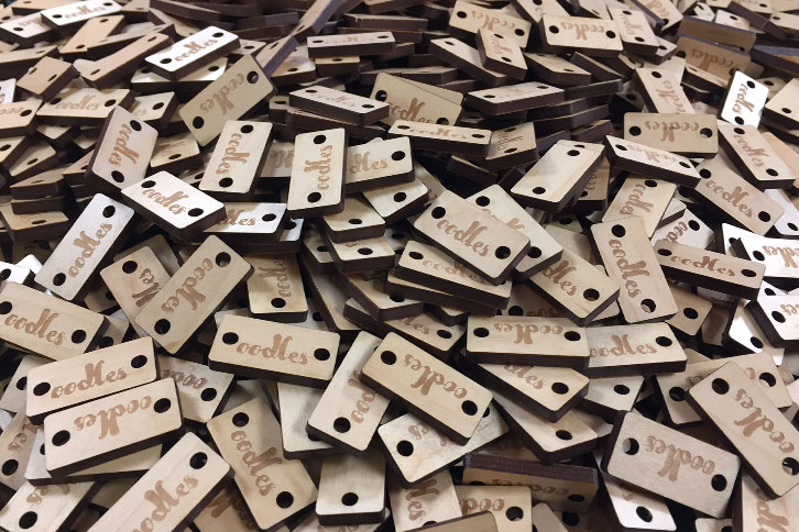 Laser cut 3mm plywood tags