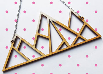 Laser cut plywood necklace