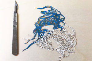 Laser cut card fish