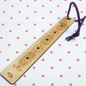 Laser cut wood bookmark