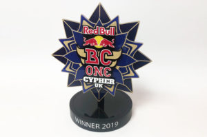 Bespoke acrylic trophy for Redbull BC ONe UK