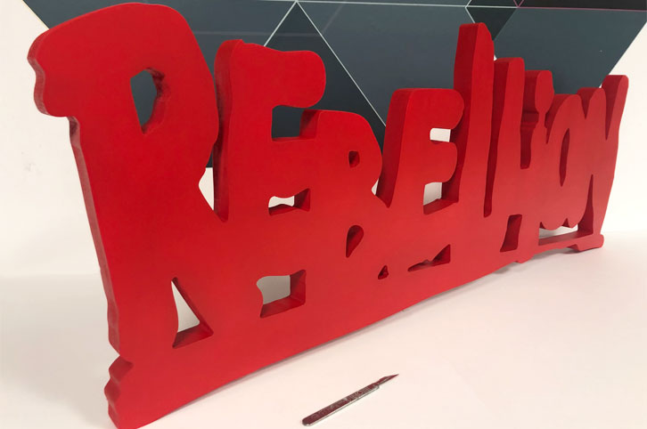 Large 3d logo cnc cut from chemiwood