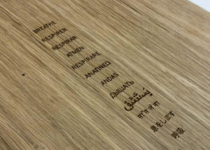 Laser engraved veneer menu covers