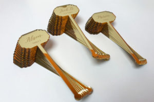 Gold mirror cocktail stirrers