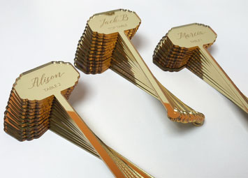 Gold mirror cocktail stirrers