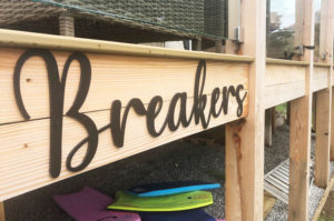 Acrylic lettering for beach house signage