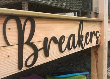 Acrylic lettering for beach house signage