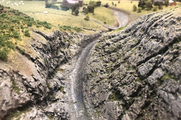 Landscape model of cliff valley