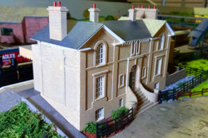 Harleston Station scale model on railway model.