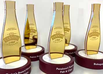 Sarsons vinegar awards for winning fish adn chip shop of the year..