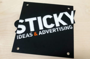 Acrylic office signs from layers of acrylic.