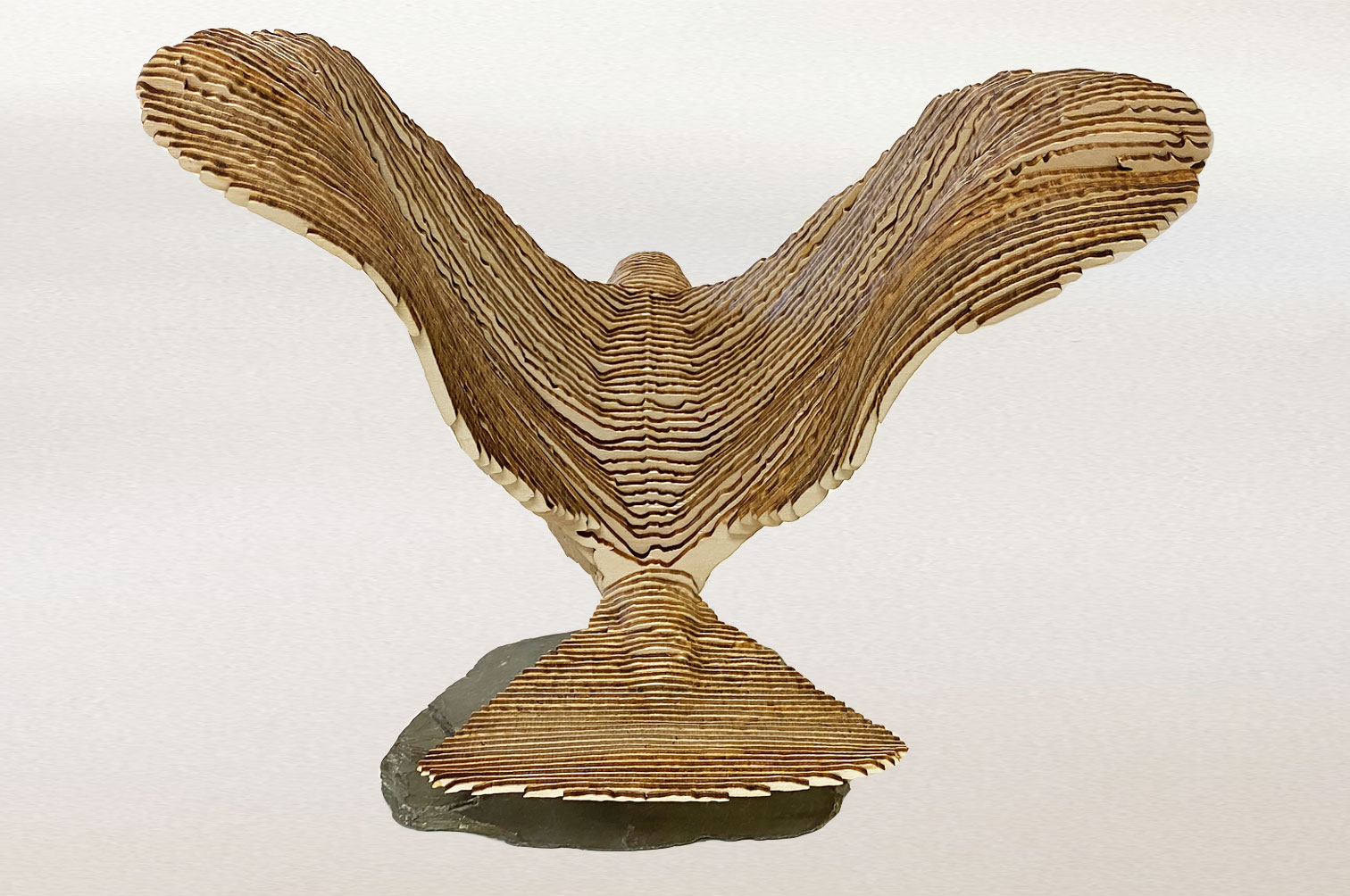 Eagle mosel made of laser cut layers of plywood