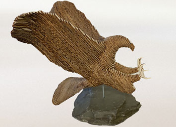 Eagle mosel made of laser cut layers of plywood