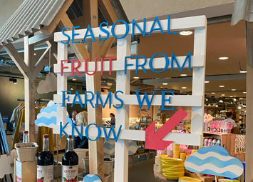 Wood signs for a farmshop display.