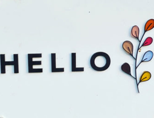Hello outside acrylic sign